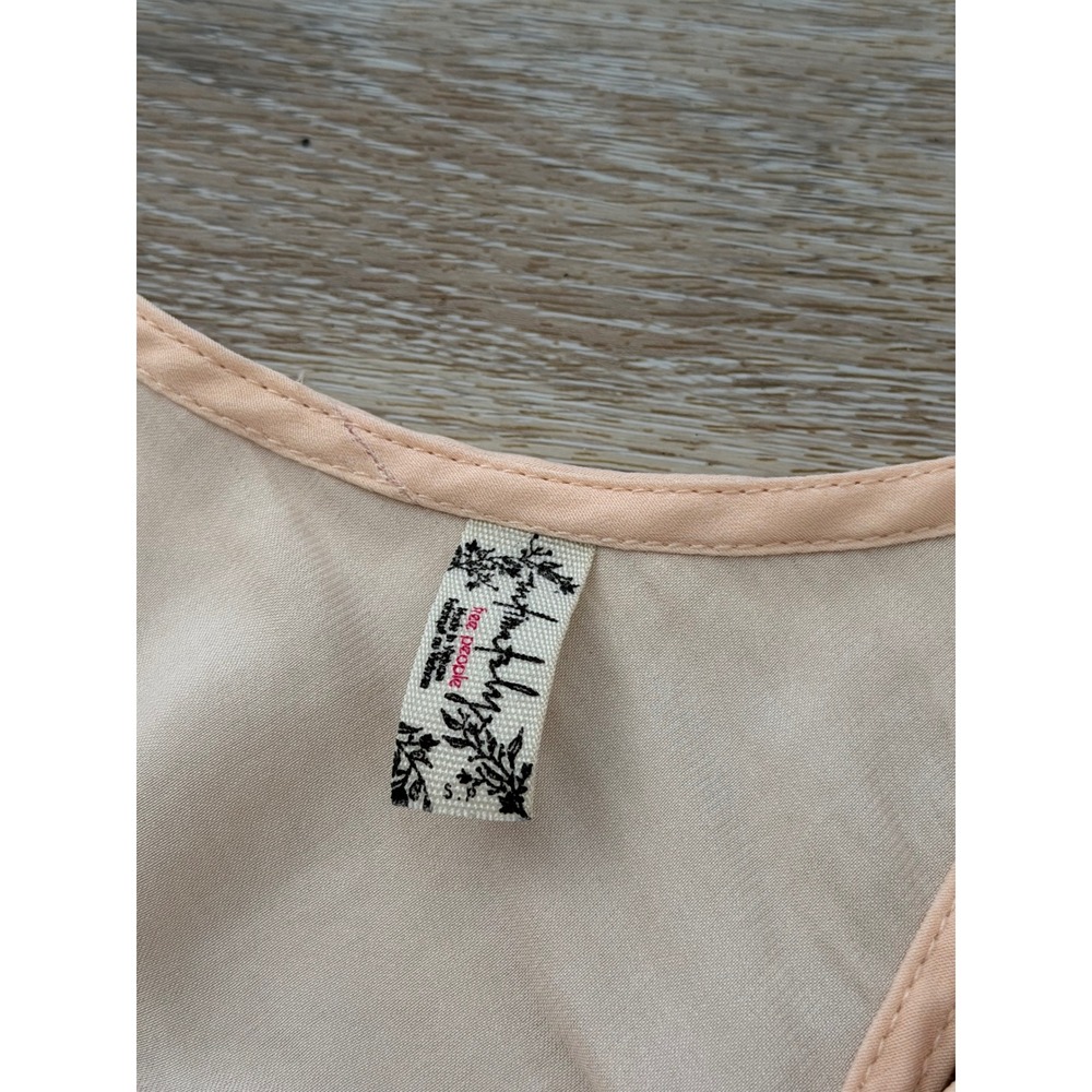 Free People Intimately Peach Ruched Racerback Cropped Tank Top Small - Picture 2 of 4